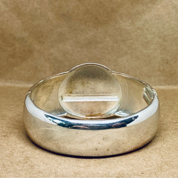 Onyx, Abalone & Jasper Inlay on Silver Plated Cuff Bracelet - Picture 6 of 8